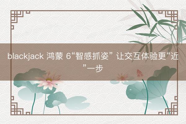 blackjack 鸿蒙 6“智感抓姿” 让交互体验更“近”一步