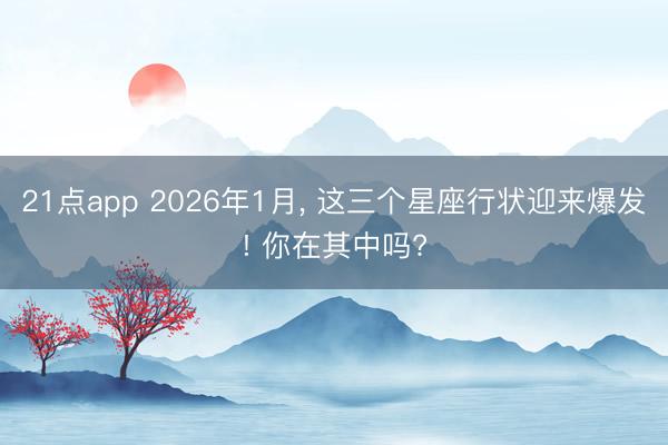 21点app 2026年1月, 这三个星座行状迎来爆发! 你在其中吗?