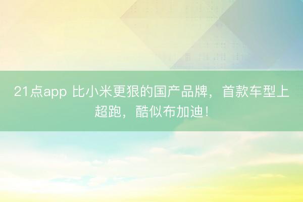 21点app 比小米更狠的国产品牌，首款车型上超跑，酷似布加迪！