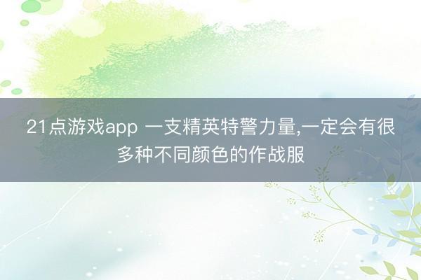21点游戏app 一支精英特警力量,一定会有很多种不同颜色的作战服
