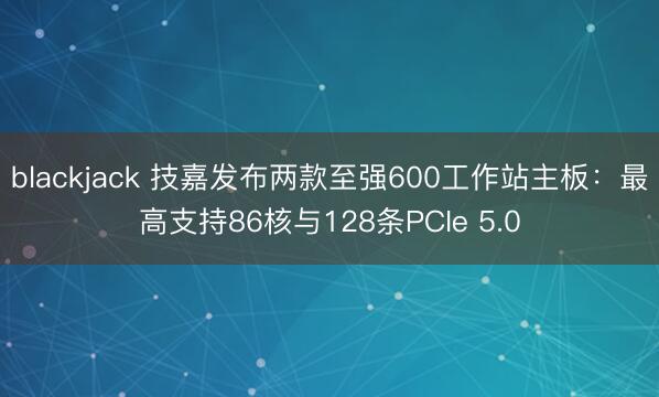 blackjack 技嘉发布两款至强600工作站主板：最高支持86核与128条PCIe 5.0