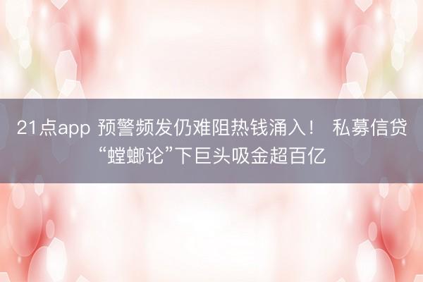 21点app 预警频发仍难阻热钱涌入！ 私募信贷“螳螂论”下巨头吸金超百亿