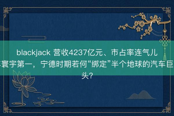 blackjack 营收4237亿元、市占率连气儿9年寰宇第一，宁德时期若何“绑定”半个地球的汽车巨头？