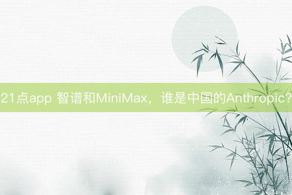 21点app 智谱和MiniMax，谁是中国的Anthropic？