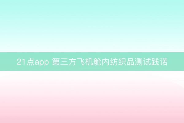 21点app 第三方飞机舱内纺织品测试践诺