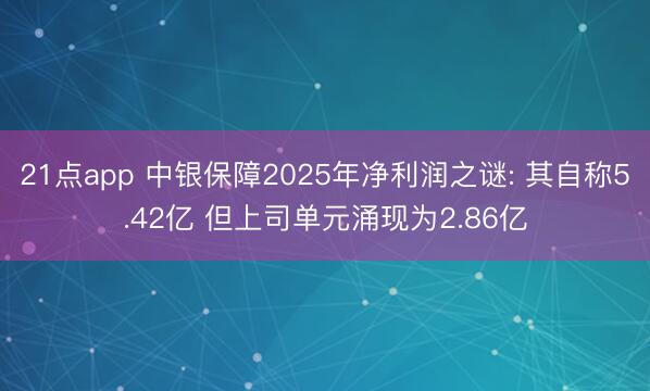 21点app 中银保障2025年净利润之谜: 其自称5.42亿 但上司单元涌现为2.86亿