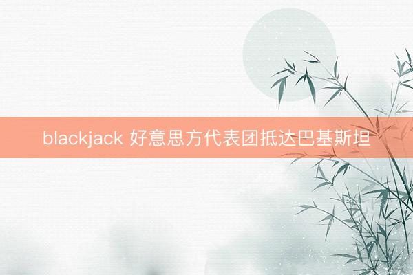 blackjack 好意思方代表团抵达巴基斯坦