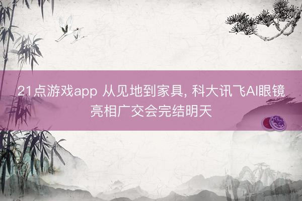21点游戏app 从见地到家具， 科大讯飞AI眼镜亮相广交会完结明天