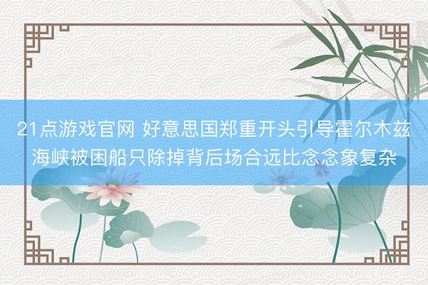 21点游戏官网 好意思国郑重开头引导霍尔木兹海峡被困船只除掉背后场合远比念念象复杂