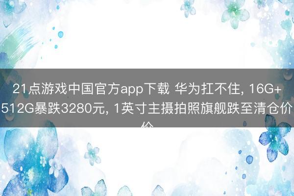 21点游戏中国官方app下载 华为扛不住, 16G+512G暴跌3280元, 1英寸主摄拍照旗舰跌至清仓价
