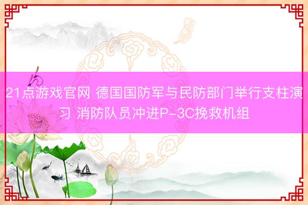 21点游戏官网 德国国防军与民防部门举行支柱演习 消防队员冲进P-3C挽救机组
